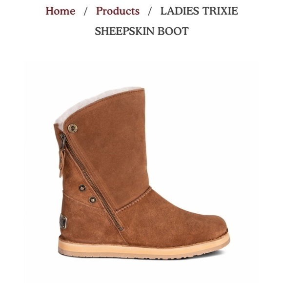 RJS Fuzzies Brown Trixie Chestnut Fold Over Boot 6 - Picture 12 of 12